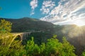 Famous bridge on the Tara river in Montenegro or Crna gora in ev Royalty Free Stock Photo